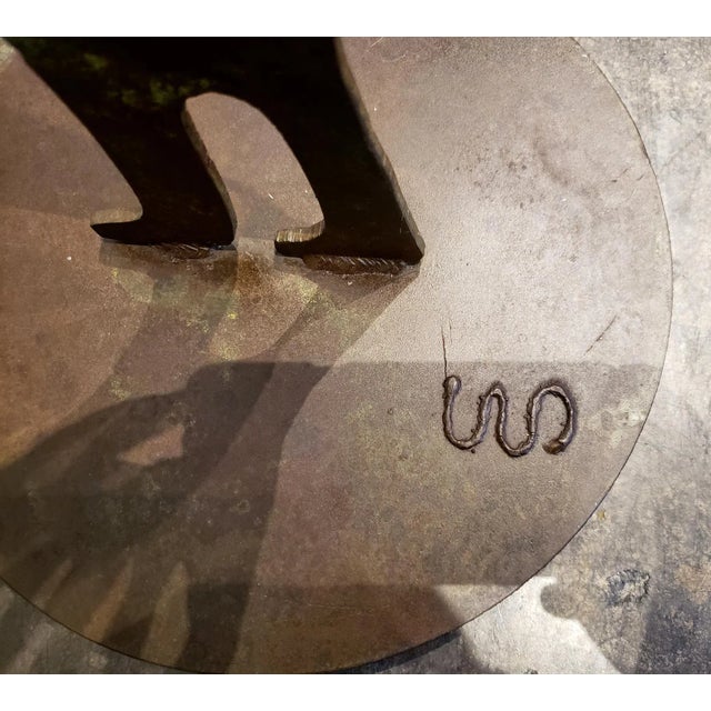 1990s Large Native American Iron Hieroglyph Figure Sculpture New Mexico Circa 1990s For Sale - Image 5 of 8