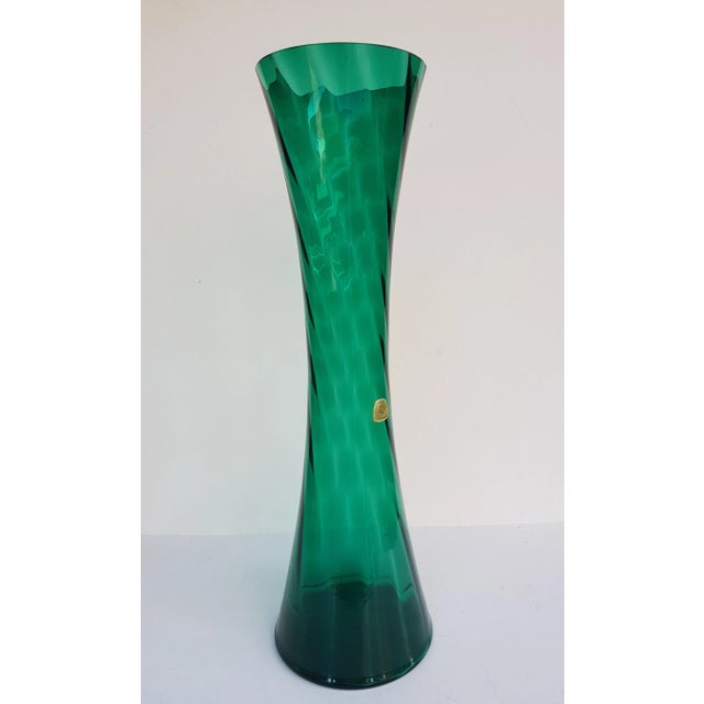 Deep Green Vase with Serrated Edge by Alfred Taube for Füge & Taube, 1960s, in Very Good conditions. Designed 1960 to 1969...