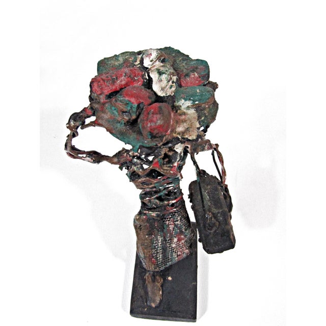 1970s Pair of Dominican Brutalist Wire Figural Sculptures by Serraty For Sale - Image 9 of 14