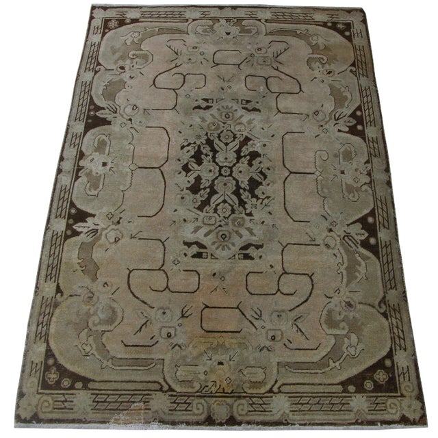 Ca.1900 Authentic Khotan Samarkand Rug 8'10'' X 5'6'' For Sale