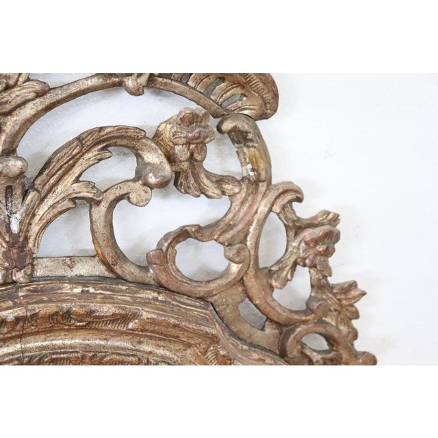 Large 18th Century Carved & Mecca Wood Wall Mirror For Sale - Image 9 of 14