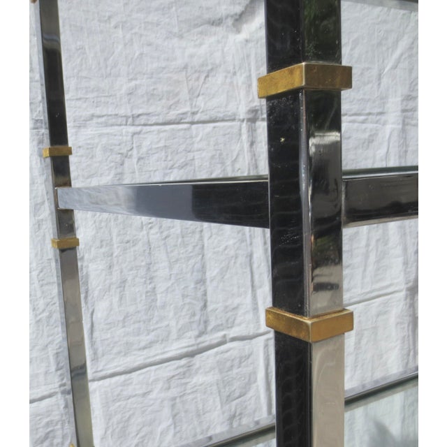 Chrome 6 Shelf Vintage Chrome, Brass, and Steel Etagere 70s' For Sale - Image 8 of 12