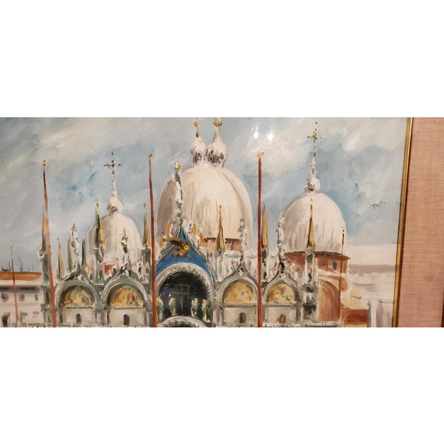 St. Mark's Square and St. Mark's Basilica, Oil Painting on Canvas For Sale - Image 3 of 6