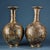 Bronze Pair of Vintage Bronze Vases With Gold Inlay – Archaistic Hu Vases For Sale - Image 8 of 9