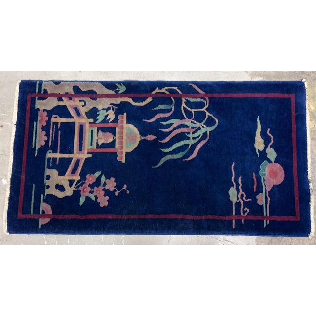 1920s, Handmade Antique Art Deco Chinese Rug 2.1' X 3.10' For Sale - Image 9 of 9