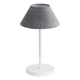 Alluna Cordless Led Lamp 10" - Gray Linen Shade/White Base For Sale