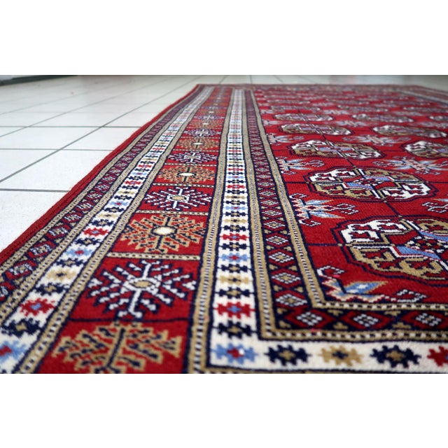 Asian 1960s, Vintage Uzbek Bukhara Rug 4' X 7' For Sale - Image 3 of 14