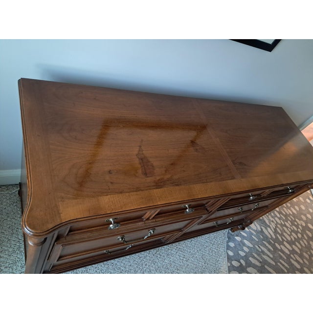 Beautiful solid wood heavy Century dresser. 56"w x 19 3/4" d x 31 1/4"h at furthest points (see images of slight...