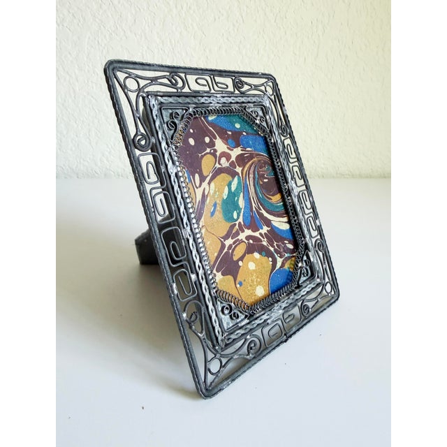 Silver Vintage Filigree Wirework Picture Frame For Sale - Image 8 of 9