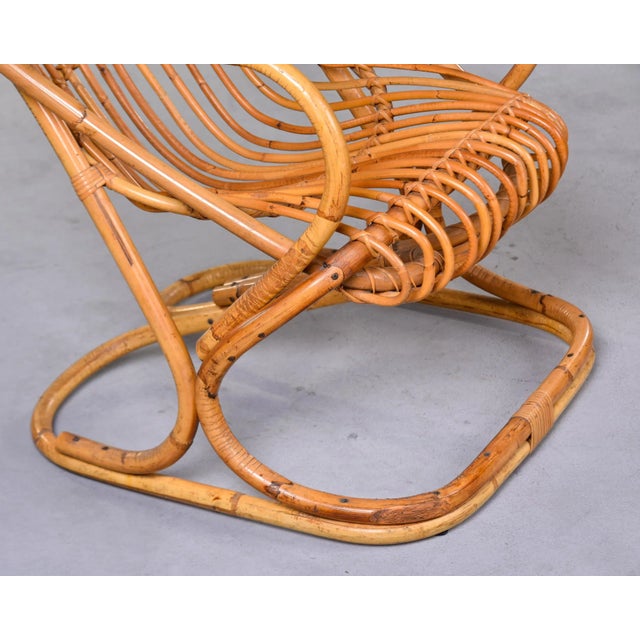 Brown Vintage Italian Tito Agnoli Rattan Chairs - Pair For Sale - Image 8 of 13