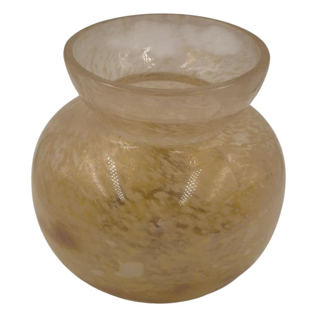 Glass Charles Schneider French Art Deco Mottled "Verre Marmoréen" Art Glass Vase, Circa 1925 For Sale - Image 7 of 9