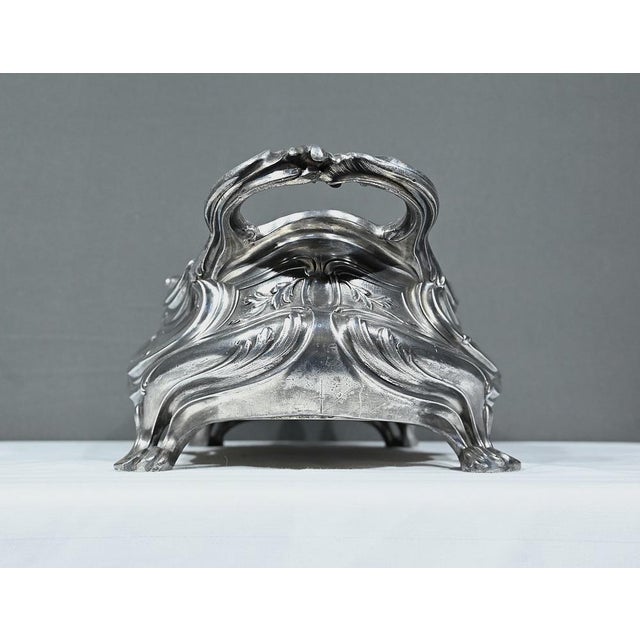 Silver Silvered Bronze Planter by Victor Saglier For Sale - Image 8 of 18
