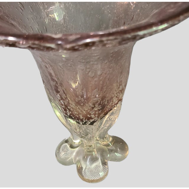 Late 20th Century Venetian Murano Style Art Glass Amethyst Purple Vase For Sale - Image 4 of 7