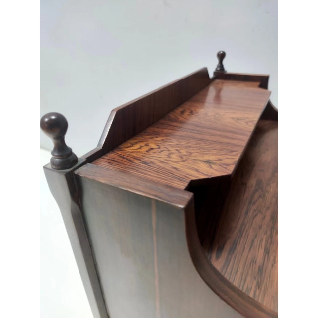 Postmodern Walnut Nightstand, Italy, 1970s For Sale - Image 9 of 12