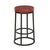 Round black iron base counter stool with distressed painted red salvaged wood top. Each slightly wonderfully unique in...