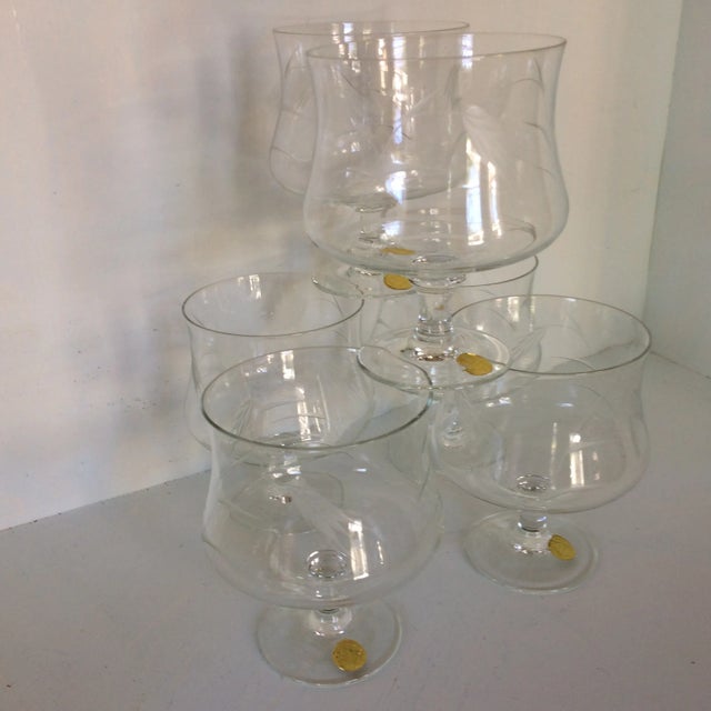 Sasaki Noritaki Wheat Pattern Crystal Brandy Cocktail Glasses - Set of 6 For Sale - Image 13 of 13