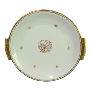 Vintage Swedish Alp Lidkoping Porcelain Gilded Painted Musical Instruments Serving Platter