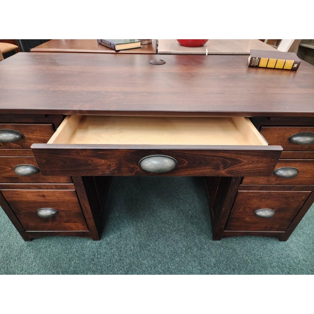 2020s Mission Style Executive Desk by Country Classic Collection For Sale - Image 5 of 12
