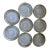 Set of 8 Sterling Silver Rimmed Glass Coasters For Sale