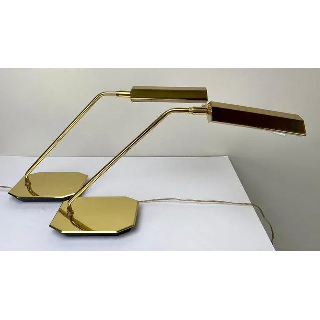 Brass Mid-Century Modern Rare Koch & Lowy Adjustable Pharmacy Brass Desk Lamp, a Pair For Sale - Image 8 of 12