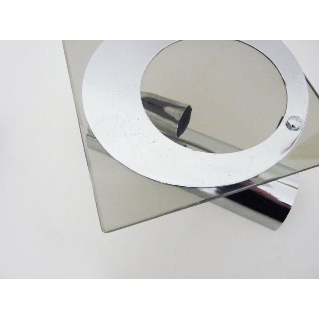 1970s Vintage Chrome-Plated Metal and Glass Wall Sconces, 1970s, Set of 2 For Sale - Image 5 of 9