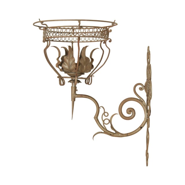 Vintage Italian Wrought Iron Wall Sconce For Sale - Image 12 of 12