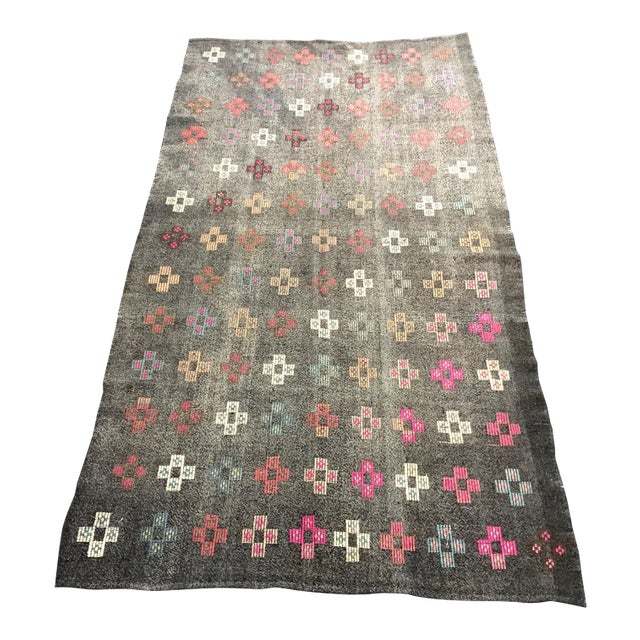 1960s Tribal Turkish Anatolian Area Kilim Rug For Sale