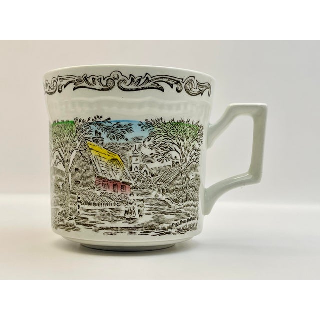 Farmhouse 1930s “Shakespeare's Sonnets” Scenic Coffee Cups- a Pair For Sale - Image 3 of 10