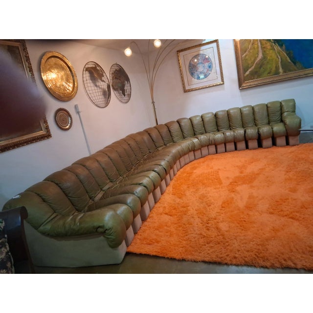 This sofa is attributed to Ueli Berger, Eleonora Peduzzi-Riva, Heinz Ulrich and Klaus Vogt for De Sede, 'Snake' sectional...