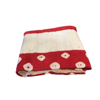 Red and White Mud Cloth Textile Mali For Sale