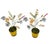 Pair of Vintage Italian Hand-Painted Metal Wildflower Arrangements in Textured Yellow Ceramic Pots For Sale - Image 4 of 12