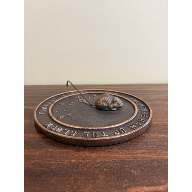 Vintage English Country Bronze Garden Sundial With Mouse "Hickory Dickory Dock" For Sale In South Bend - Image 6 of 7