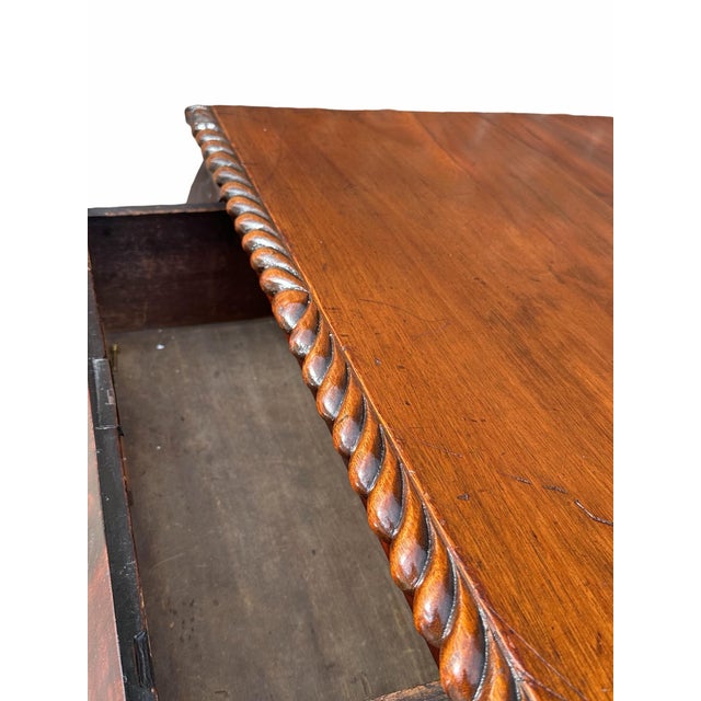 Antique Late Federal Classical Period Mahogany Bedside Cabinet on Lion Paw Feet For Sale - Image 10 of 12