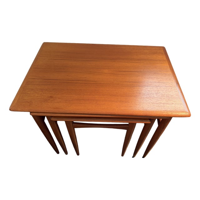 Nesting Tables in Teak, 1950s, Set of 3 For Sale