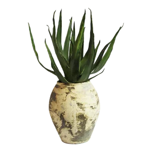 Earth Ware Pot W/Faux Aloe Vera
