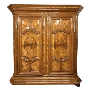 Large Baroque Wardrobe in Oak & Walnut Marquetry, Germany, 1780 For Sale