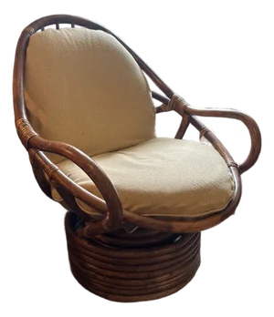 Vintage Rattan Swivel Rocker