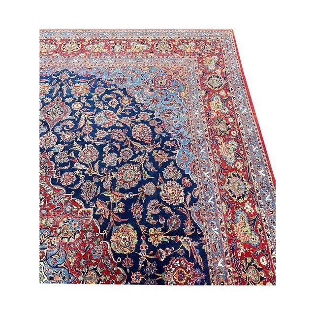 Textile 1960s Old Persian Kashan Masterpiece Rug 10’5″ X 13’9″ For Sale - Image 7 of 10