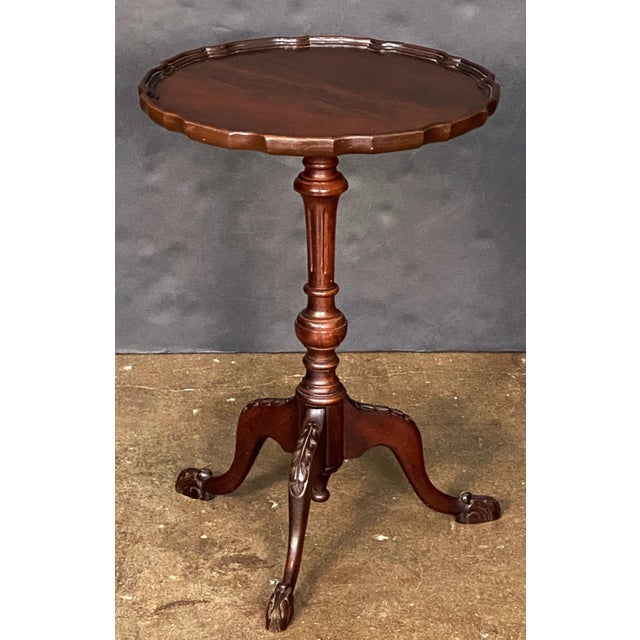 English Wine or Cocktail Table of Mahogany (Dia 15 1/2) For Sale In Austin - Image 6 of 10