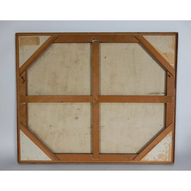 Wood Mid-Century Modern Cubism Oil Painting by Hoffman For Sale - Image 7 of 9