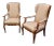 Pair Hickory Chair Co French Style Wing Host Armchairs For Sale