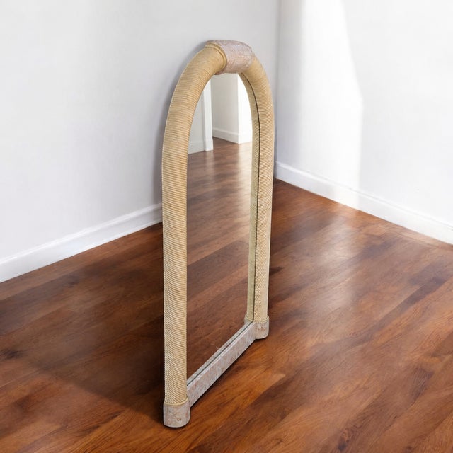 1980s 1980s Postmodern Tessellated Stone Arched Wall Mirror For Sale - Image 5 of 18