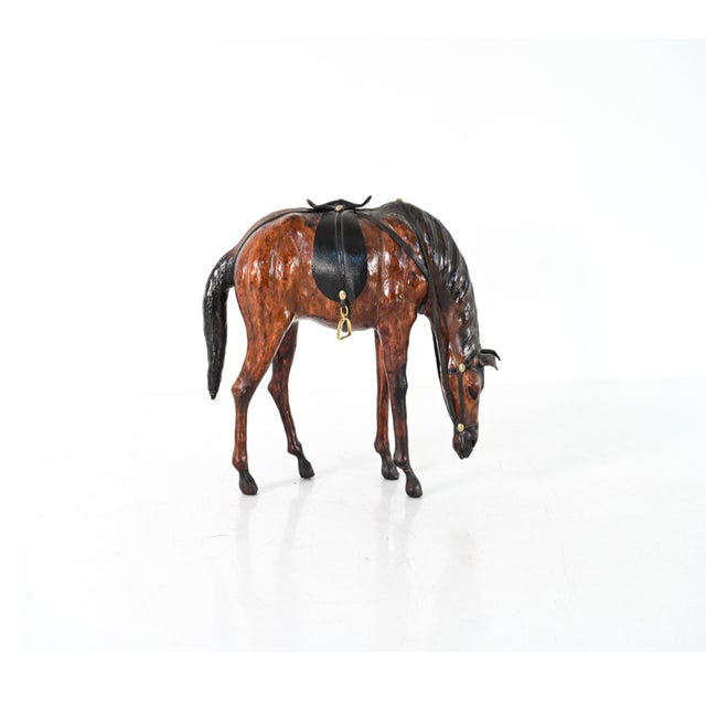 Arts & Crafts Vintage Leather-Wrapped Model Horse Sculpture For Sale - Image 3 of 5