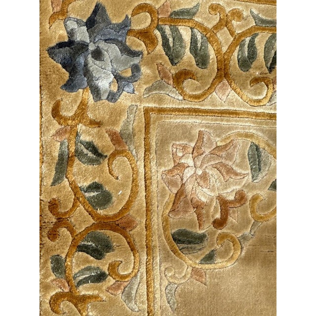 Brown Small Vintage Chinese Silk Rug, 1990s For Sale - Image 8 of 18