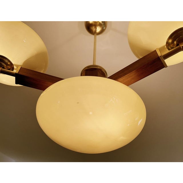 Art Deco Pendant Light in Wood & Glass, 1930s For Sale - Image 15 of 16