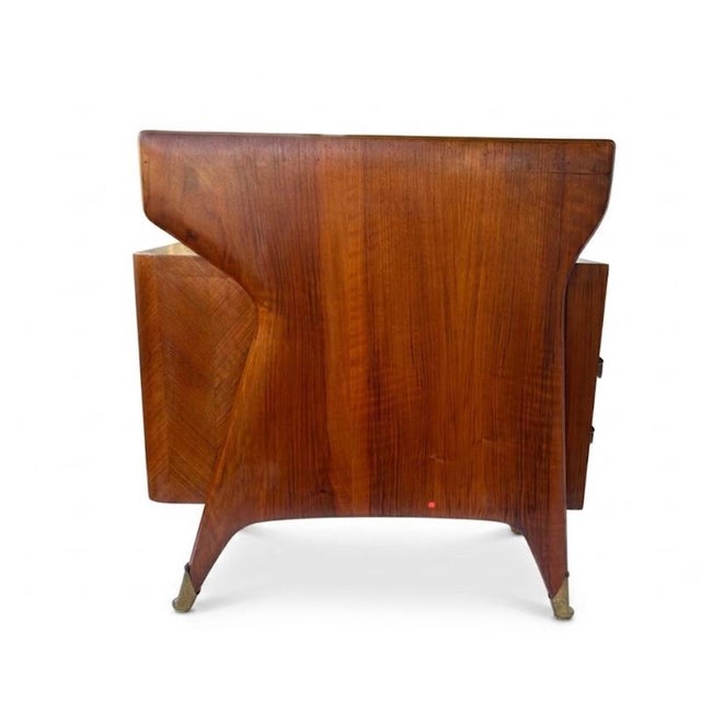 Mid-Century Wood and Brass Desk from Vittorio Dassi, Italy, 1950s For Sale - Image 8 of 9