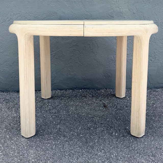 Boho Chic Pencil Reed Extendable Dining Table For Sale In West Palm - Image 6 of 10