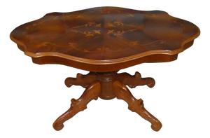 Oval Coffee Table with Inlays in the style of Chippendale, 1960s