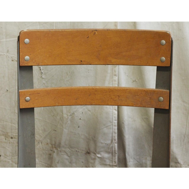 Vintage Cooper Center Child's School Chair With Cubby For Sale - Image 4 of 9
