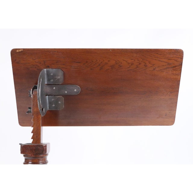 Mid 20th Century Victorian Tilt Top English Oak Reading Table on Casters For Sale In New York - Image 6 of 8
